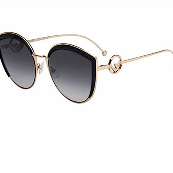 Fendi Women\'s FF0290/S 807/9O Black/Gold Cat Eye Sunglasses 58mm main image 6
